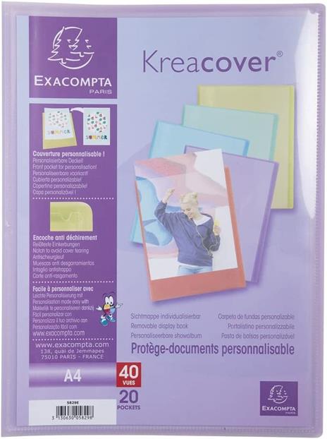 Portalistino A4 20 buste KREACOVER PASTEL - 6