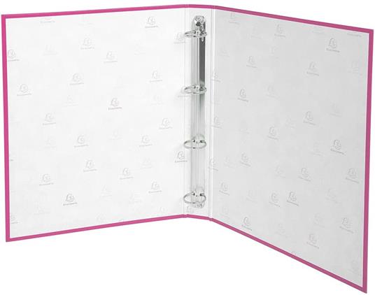 Quaderno ad anelli A4 Exacompta in PPL Foderato Opaco 4 anelli Rosa - 3cm -  Exacompta - Cartoleria e scuola