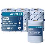 Tork 473391 Reflex Carta Plus per asciugatura Advanced, compatibile con il sistema M4 (ad estrazione centrale Reflex), 2 veli, 1 conf. x 6 rotoli (6 x 150,8 m), colore blu