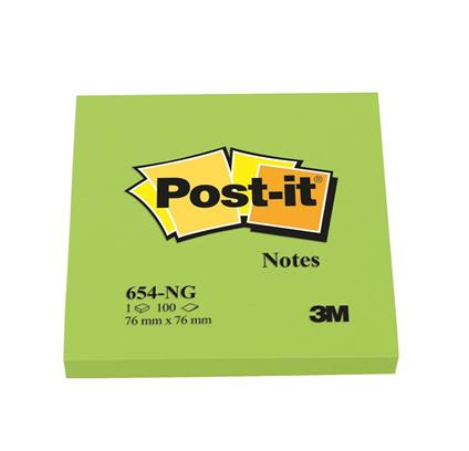 3M Post-it - 100 Foglietti Post-it Colore Verde 76x76mm (6 Pz)