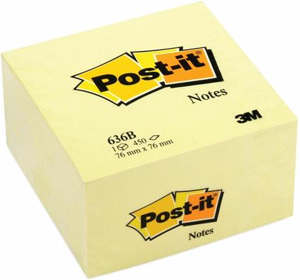 Blocchetto memo cube Post-it 636-B Giallo - 76x76