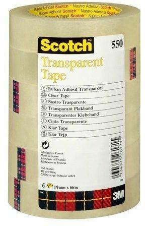 3M Post-it. Nastro Adesivo Scotch Trasparente Acrilico Ufficio 15mmx66m