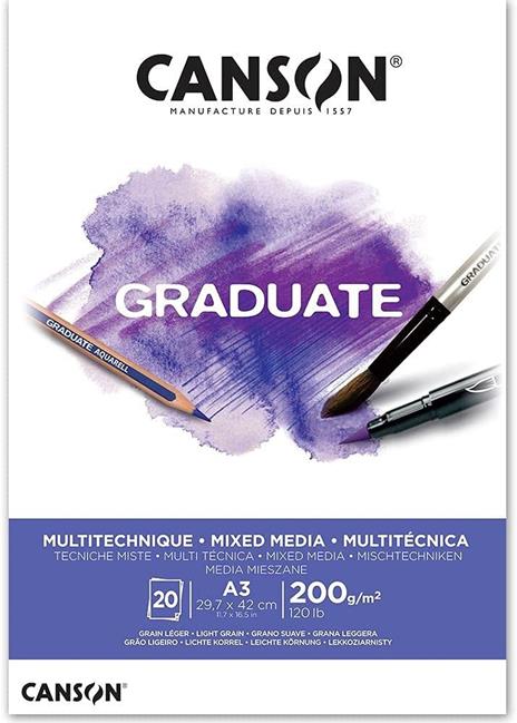 Blocco Canson Graduate Mix Media A4 200 Gr 20 Fogli - 2