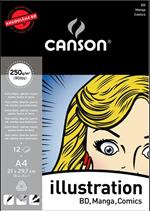 Canson Blocco Collato Illustration/bd A4 12 Fogli 250 G/m2