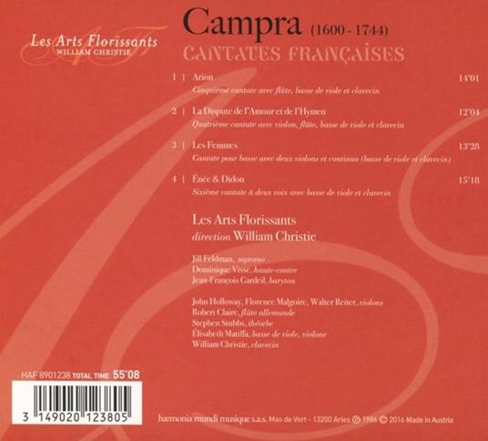 Cantate francesi - CD Audio di André Campra - 2