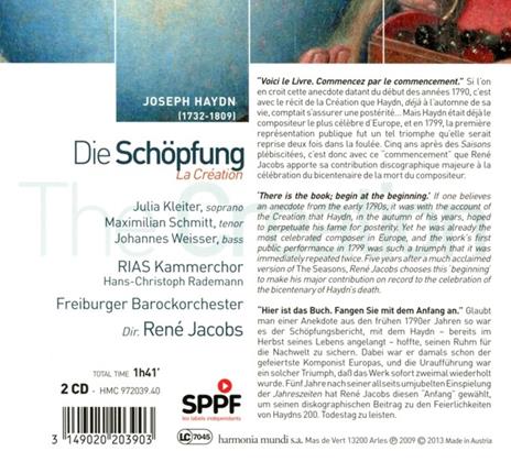 La Creazione (Die Schöpfung) - CD Audio di Franz Joseph Haydn,René Jacobs - 2