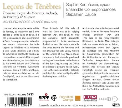 Leçons de Ténèbres - CD Audio di Michel Richard De Lalande - 2