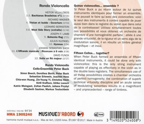 Rondo violoncello - CD Audio di Johann Sebastian Bach,Leonard Bernstein,Richard Wagner,Heitor Villa-Lobos,Julius Klengel - 2