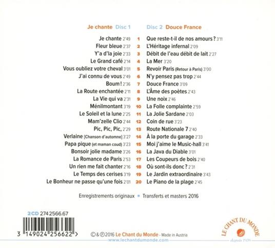 Douce France-Je Chante - CD Audio di Charles Trenet - 2