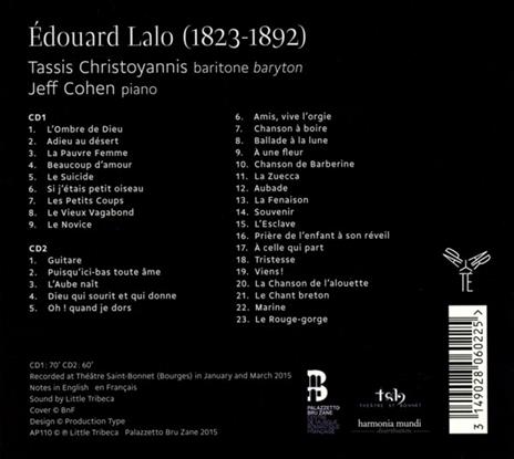 Liriche da camera - CD Audio di Edouard Lalo - 2