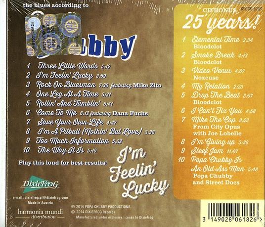 I'm Feelin' Lucky - CD Audio di Popa Chubby - 2