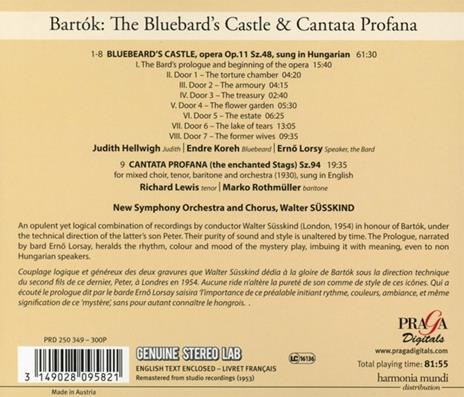 Il castello di Barbablu - CD Audio di Bela Bartok - 2