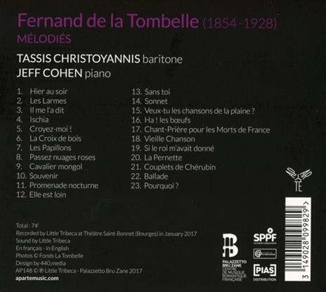 Melodie - CD Audio di Fernand de La Tombelle,Tassis Christoyannis - 2