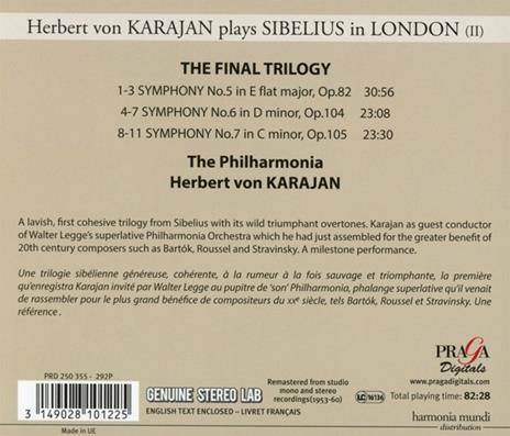 Sinfonie n.5, n.7 - CD Audio di Jean Sibelius,Herbert Von Karajan - 2