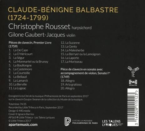 Pieces De Clavecin Livre 1 - CD Audio di C.B. Balbastre - 2