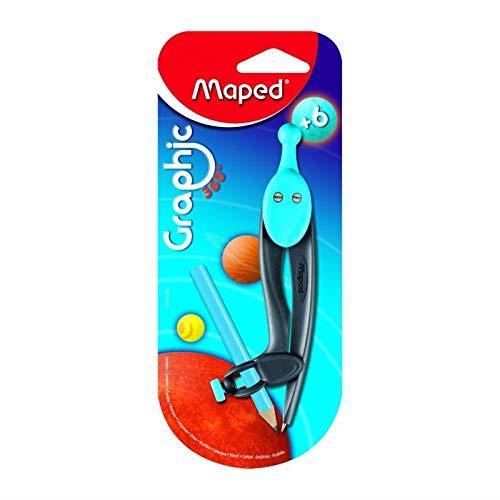 MAPED Lot de 6 Compas Scolaire Graphic 360 degrés 100mm cercle 396 mm pour crayon - 2