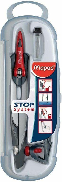 Maped 196100 compasso Alluminio, Nero, Rosso