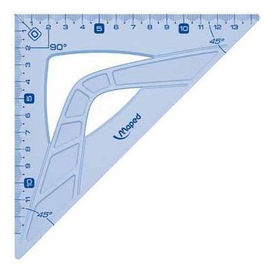 Maped 242426 squadra Triangolo a 45° Plastica Blu, Traslucido