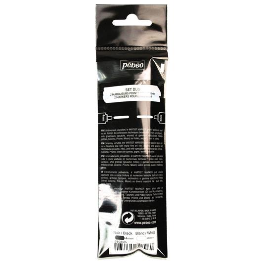 Duo di pennarelli ad olio da 4 mm - Bianco e nero - Pébéo - Cartoleria e  scuola