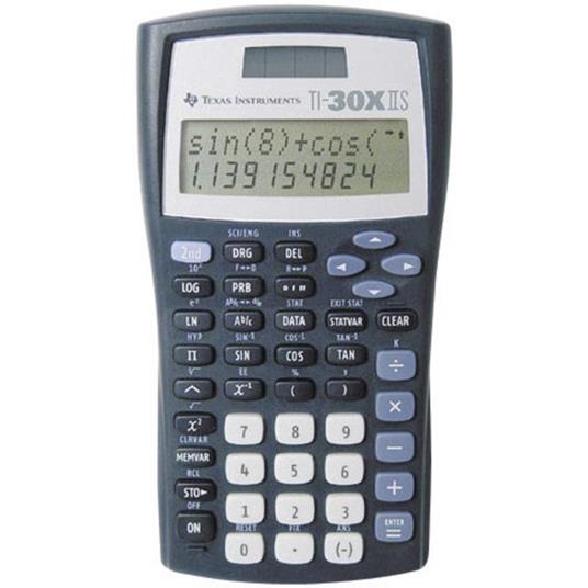 Calcolatrice per la scuola Texas Instruments TI-30 X IIS Nero, Argento  Display (cifre): 11 a energia solare, a batteria - Texas Instruments -  Cartoleria e scuola | IBS