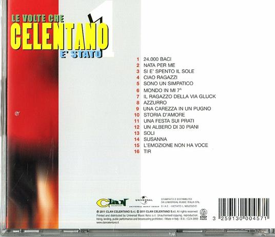 Le volte che Celentano è stato 1 - Adriano Celentano - CD | IBS