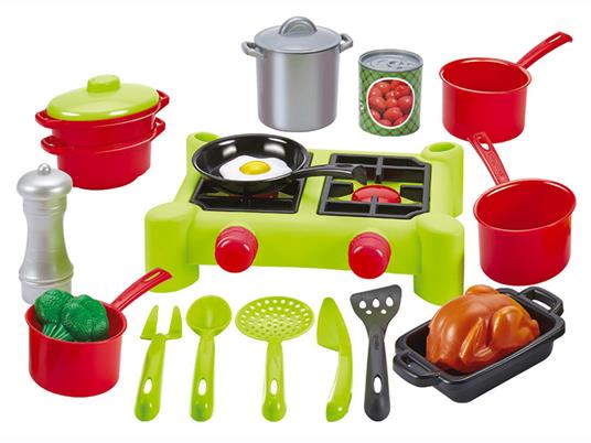 100% Chef Set Stoviglie Da Cucina Con Fornello 21 Pz - 3