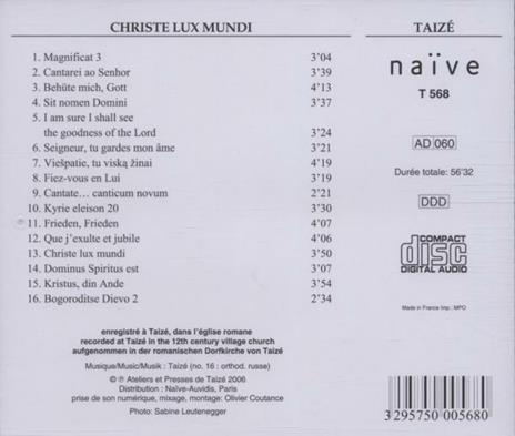 Christe Lux Mundi - CD Audio di Taize - 2