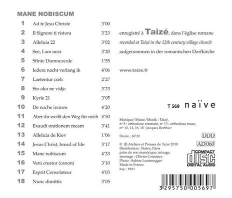 Mane Nobiscum - CD Audio di Taize - 2