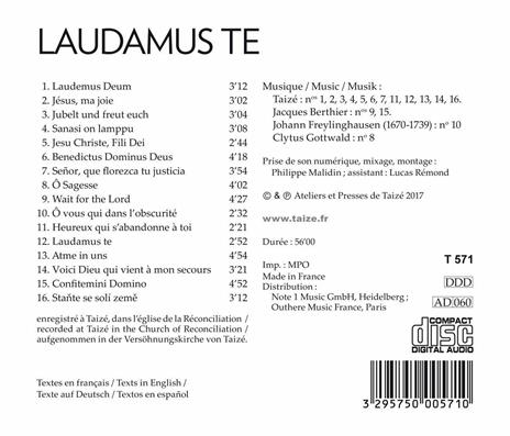 Laudamus Te - CD Audio di Taizé - 2