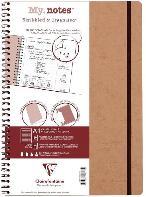 Quaderno spiralato Age Bag, My.Notes 21x29,7 marg.stacc 60F Rig. Cognac