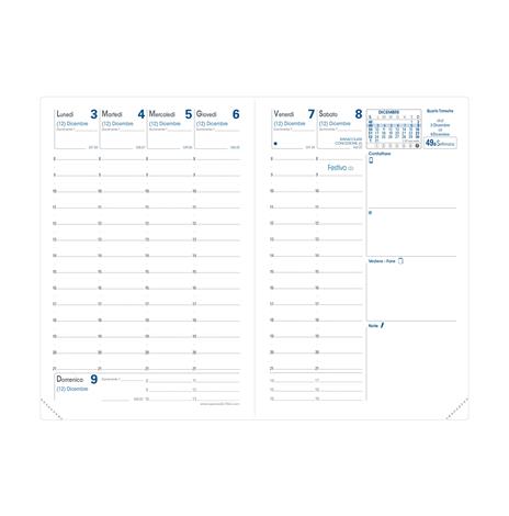 Agenda settimanale 2025, Quo Vadis, 13 mesi, Affari, con rubrica, italiano, Impala nero - 10 x 15 cm - 6