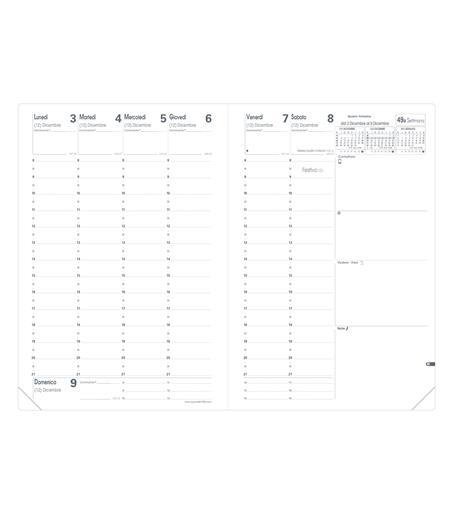 Agenda settimanale 2025, Quo Vadis, 13 mesi, MINISTRO, con rubrica IT, Impala nero - 16 x 24 cm - 2