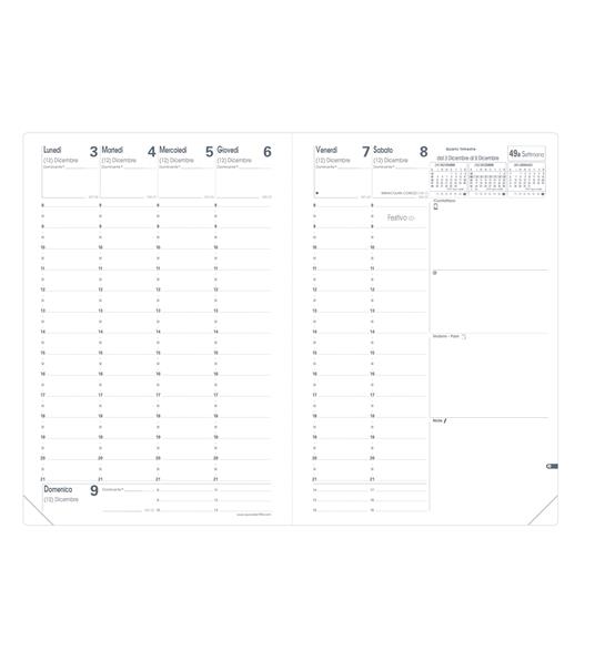 Agenda settimanale 2025, Quo Vadis, 13 mesi, MINISTRO, con rubrica IT, Impala nero - 16 x 24 cm - 2