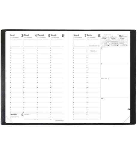 Agenda settimanale 2023, Quo Vadis, 13 mesi, MINISTRO, con rubrica IT, Club nero - 16 x 24 cm - 3