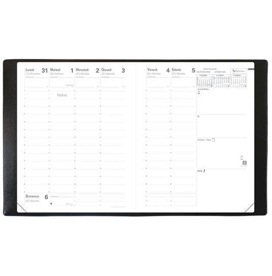 Agenda settimanale 2024 Quo Vadis Prenote Club 21x29,7 cm rosso