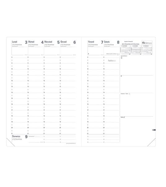 Agenda settimanale 2022, 13 mesi, Ministro Quo Vadis Madera Nero - con rubrica - 2