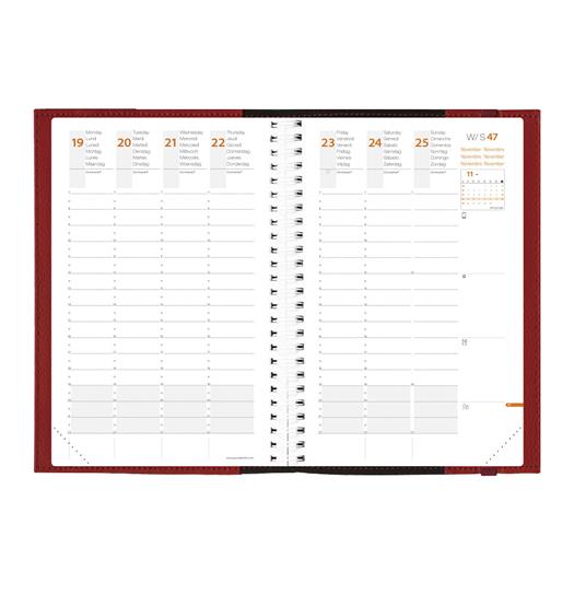 Agenda settimanale 2023, Quo Vadis, 13 mesi, TIME&LIFE LARGE, con rubrica ML, viola, con elastico - 16 x 24 cm - 3