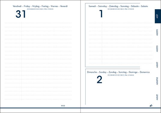 Agenda Quo Vadis Eurotextagenda 2024-2025, 12 mesi, giornaliera, Silk, Marine con elastico - 12x17 - 2