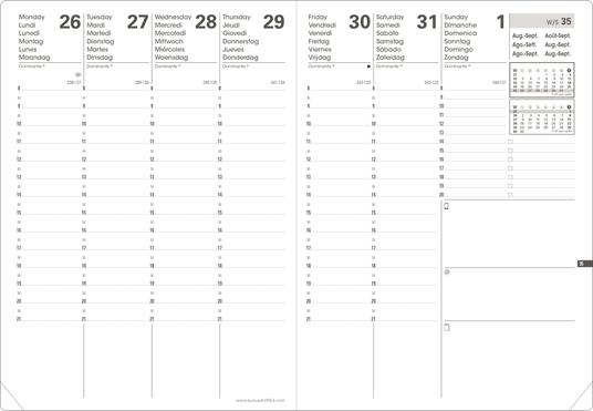 Agenda Quo Vadus Planning 2022-2023, 16 mesi, settimanale, Impala, Nero - 18x24 - 2