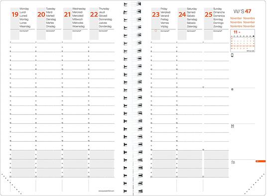 Agenda settimanale 2023, Quo Vadis, 13 mesi, TIME&LIFE POCKET, con rubrica IT, nero, con elastico - 10 x 15 cm - 3