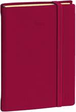 Agenda giornaliera 2025, Quo Vadis, 12 mesi, DAILY 17 PREST, multilingue, Silk bordeaux, con elastico - 12 x 17 cm