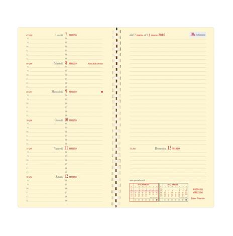 QUO-VADIS - 53912324MQ - Agenda settimanale 2024 quo vadis time&life pocket  10x15 cm bordeaux - 3371010319541