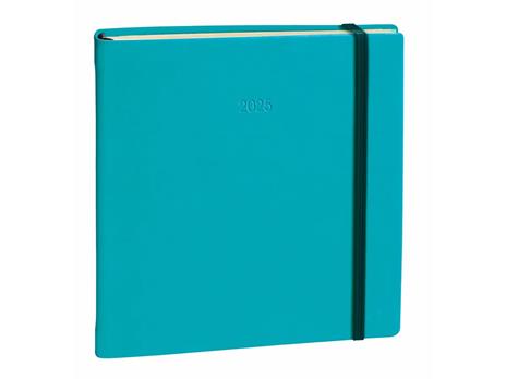 Agenda settimanale 2025, Quo Vadis, 13 mesi, Esecutivo PREST fas, multingue, Silk turchese, con elastico - 16 x 16 cm