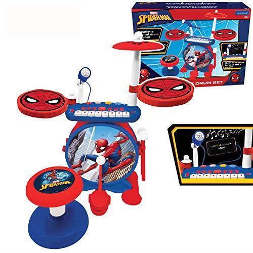 Lexibook Spider Man Elettronica per Bambini, Suono di Batteria Realistico, Tastiera a 8 Note, Presa MP3, sedole Incluso, Blu/Rosso, K610SP - 2