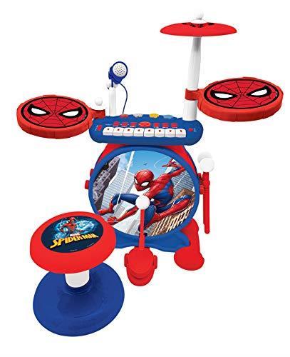 Lexibook Spider Man Elettronica per Bambini, Suono di Batteria Realistico, Tastiera a 8 Note, Presa MP3, sedole Incluso, Blu/Rosso, K610SP - 3