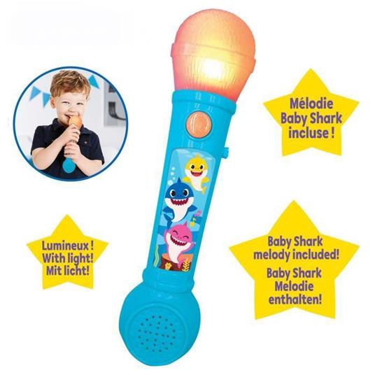 BABY SHARK Microfono illuminato con melodie ed effetti sonori - LEXIBOOK