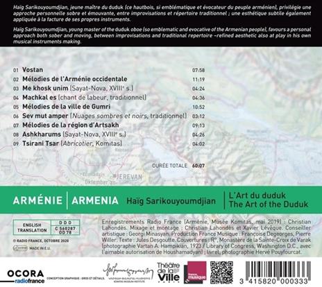 Armenia - The Art Of The Duduk - CD Audio di Haig Sarikouyoumdjian - 2