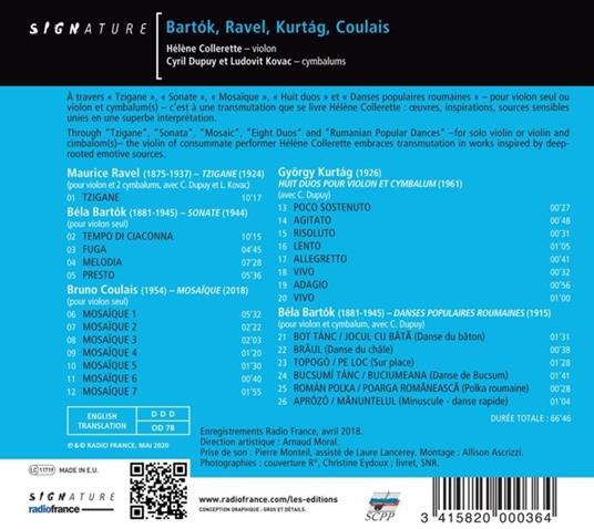 Bartok-Ravel-Kurtag-Coulais - CD Audio di Helene Collerette - 2