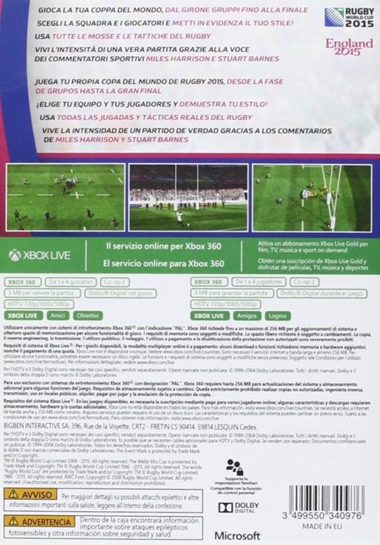 Ubisoft Rugby World Cup 2015, Xbox 360 Standard ITA - 3