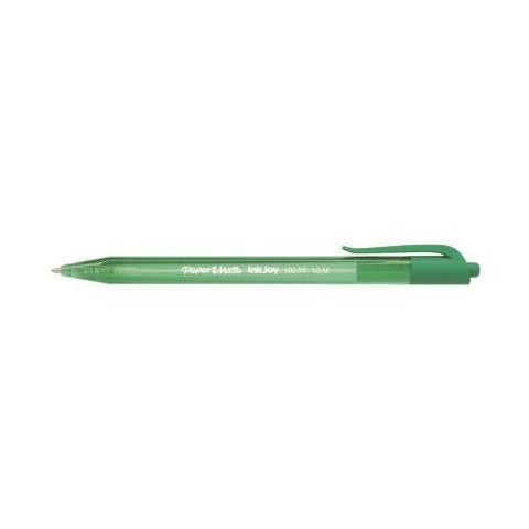 Papermate InkJoy 100 RT Verde Clip-on retractable ballpoint pen Medio